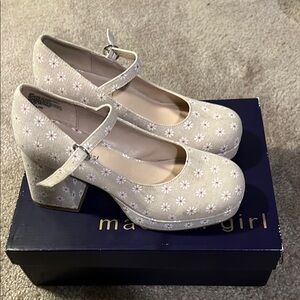 Madden Girl Cream Sparkly Heels